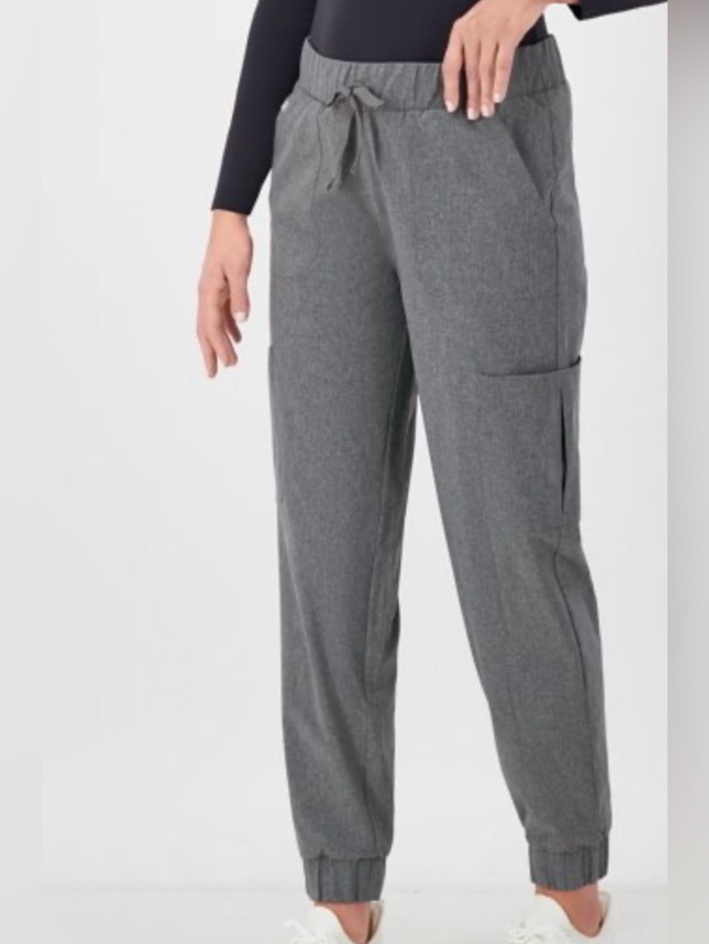 NEW Hanes Comfort Fit Women's Scrub Joggers 3XL Gray Heather Cargo Pockets